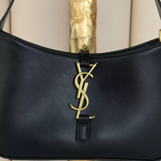 Сумка  Yves Saint Laurent Le 5 A 7 гладкий чорний золото
