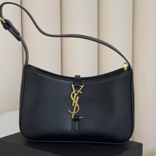 Сумка  Yves Saint Laurent Le 5 A 7 гладкий чорний золото