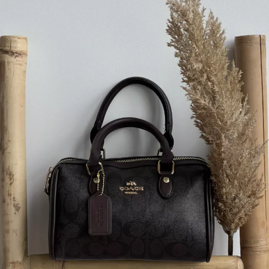 Сумка Coach Mini Rowan Crossbody  In Signature шоколадний
