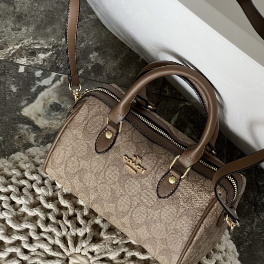 Сумка Coach Mini Rowan Crossbody  In Signature бежевий