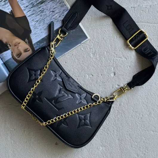 Сумка Louis Vuitton Bolsa Easy Pouch On Strap чорний