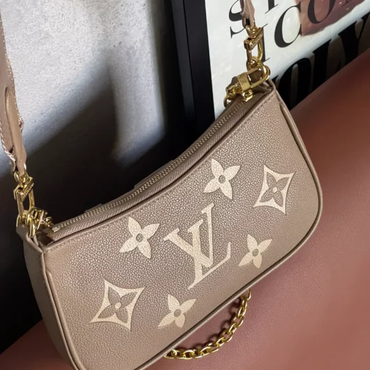 Сумка Louis Vuitton Bolsa Easy Pouch On Strap бежевий + лого