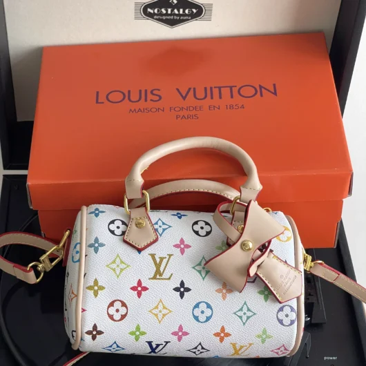 Сумка Louis Vuitton Nano Speedy білий моногам
