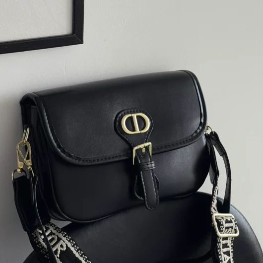 Сумка Christian Dior Bobby на широкому ременці чорний класичний