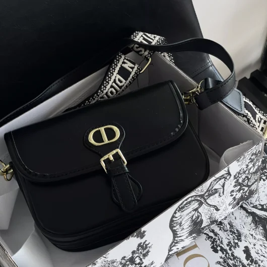Сумка Christian Dior Bobby на широкому ременці чорний класичний