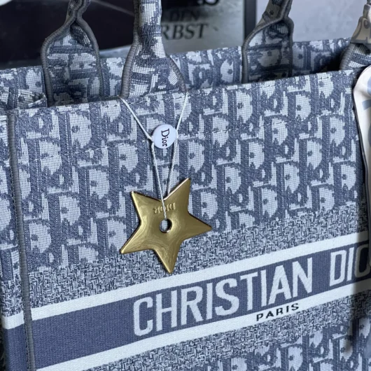 Сумка Dior шопер тканевий Large size світло-сірий