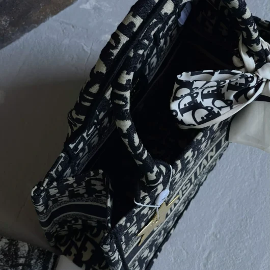 Сумка Dior шопер тканевий Medium size чорний