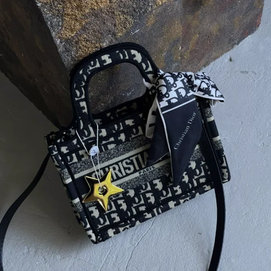 Сумка Dior шопер тканевий Small size чорний