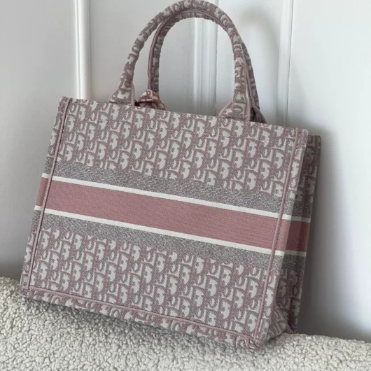 Сумка Dior шопер тканевий Large size рожевий