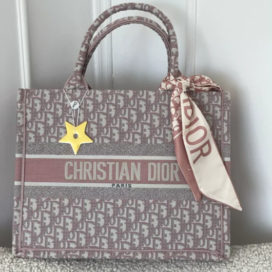 Сумка Dior шопер тканевий Large size рожевий