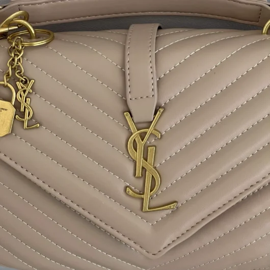 Сумка Saint Laurent College Medium In Quilted бежевий