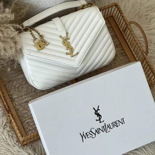Сумка Saint Laurent College Medium In Quilted білий