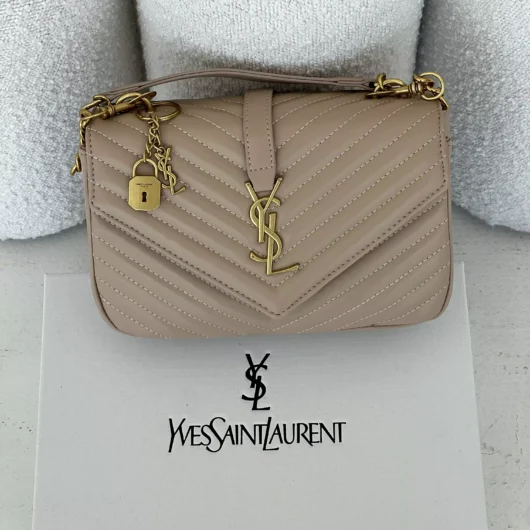 Сумка Saint Laurent College Medium In Quilted бежевий