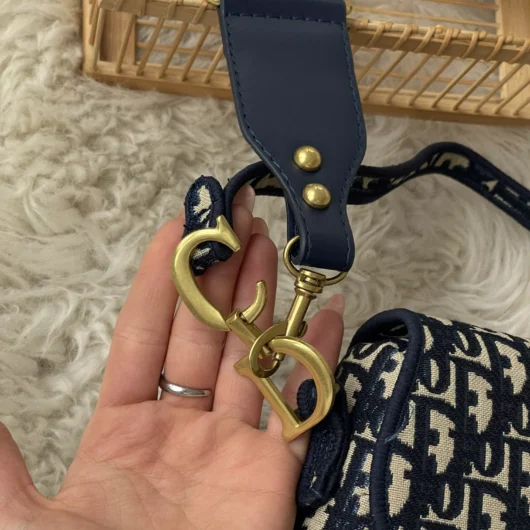 Набір подарунковий Dior Saddle — сумка сідло та кархолдер синій