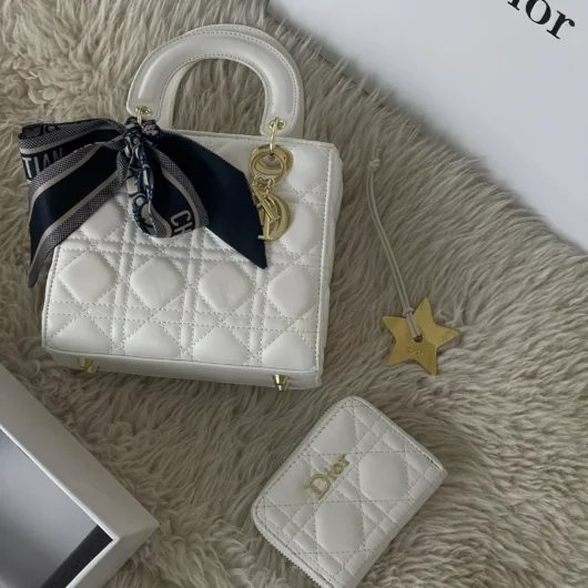 Набір подарунковий Dior lady — сумка та гаманець білий