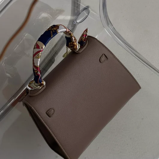 Сумка Hermes Kelly Medium size з хустинкою мокко