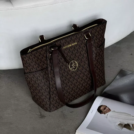 Сумка Michael Kors Charlotte Top Zip Tote Shoulder Bag шоколадний