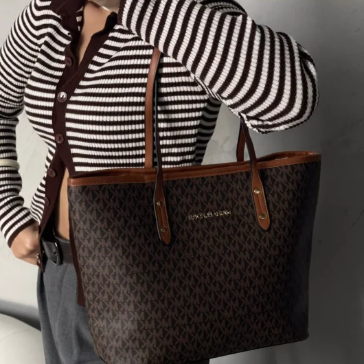 Сумка Michael Kors шопер коричневий+коричневі ручки