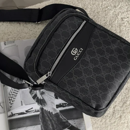 Чоловіча сумка мессенджер через плече Gucci чорний