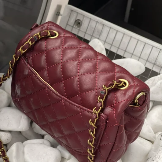 Сумка жіноча Chanel міні — ЛЮКСОВА ЯКІСТЬ бордовий