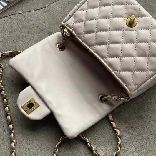 Сумка жіноча Chanel міні — ЛЮКСОВА ЯКІСТЬ світло-сірий