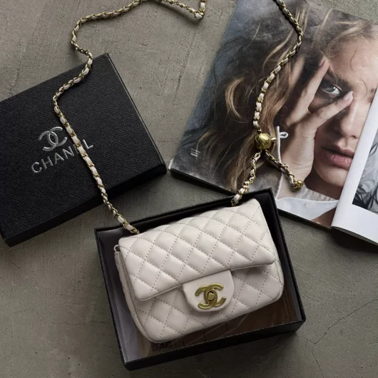 Сумка жіноча Chanel міні — ЛЮКСОВА ЯКІСТЬ світло-сірий