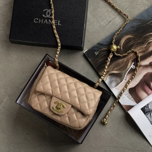 Сумка жіноча Chanel міні — ЛЮКСОВА ЯКІСТЬ бежевий