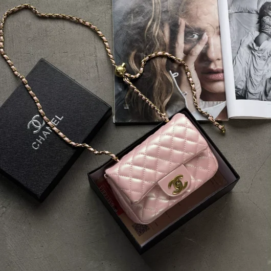 Сумка жіноча Chanel міні — ЛЮКСОВА ЯКІСТЬ рожевий