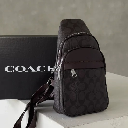 Чоловіча сумка слинг через плече Coach коричневий