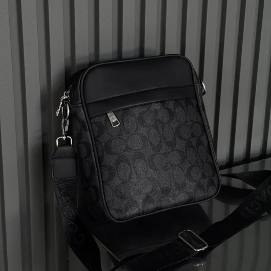 Чоловіча сумка мессенджер через плече Coach чорний