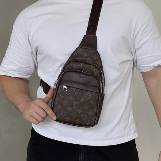 Чоловіча сумка слинг через плече Louis Vuitton коричневий