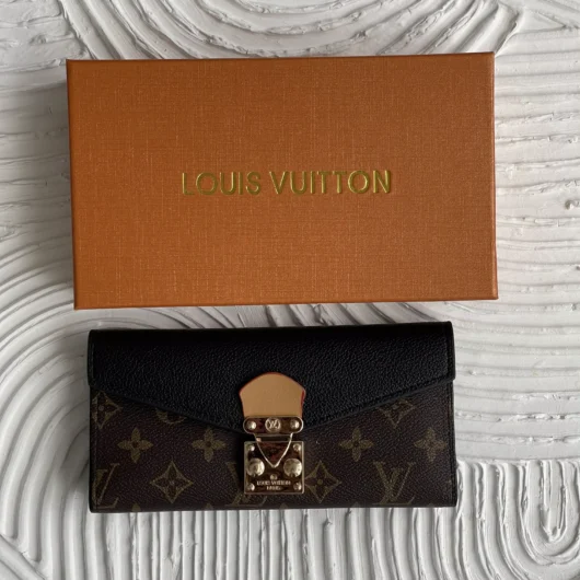 Гаманець Louis Vuitton подвійний коричневий+ чорний з бляшкою