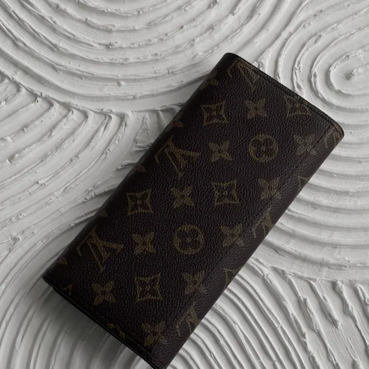 Гаманець Louis Vuitton подвійний коричневий+бежевий з бляшкою