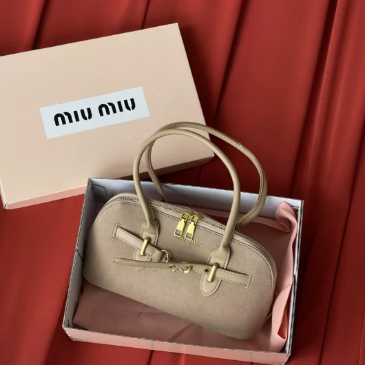 Сумка Miu Miu Aventure Nappa mini замша бежевий