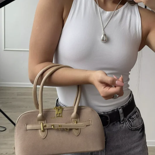 Сумка Miu Miu Aventure Nappa mini замша бежевий