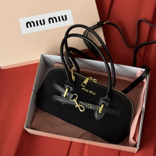 Сумка Miu Miu Aventure Nappa mini замша чорний