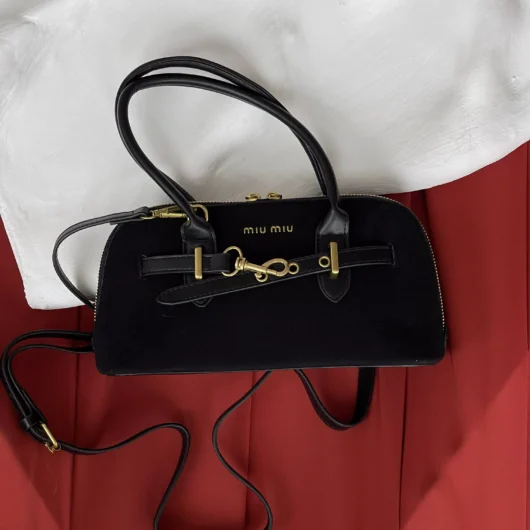 Сумка Miu Miu Aventure Nappa mini замша чорний