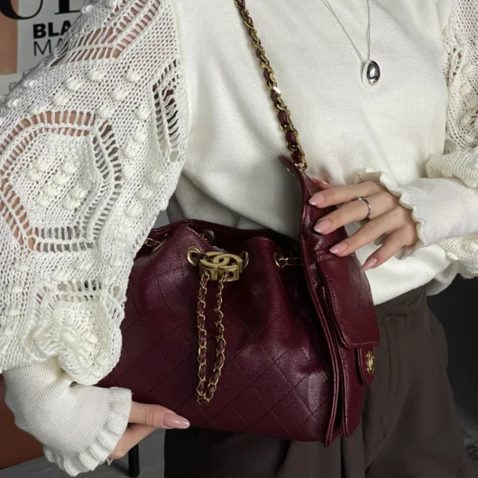 Сумка жіноча Chanel 25 Small Handbag бордовий