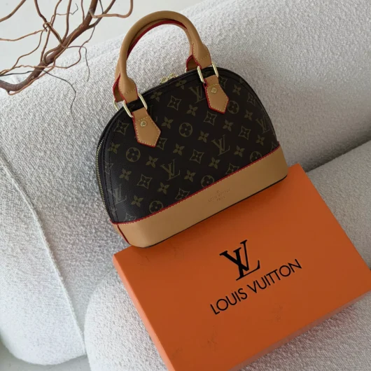 Сумка Louis Vuitton Alma BB коричневий + бежевий