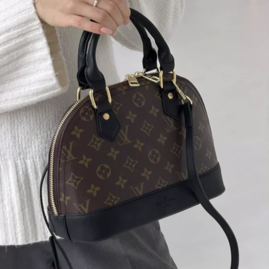 Сумка Louis Vuitton Alma BB коричневий + чорний
