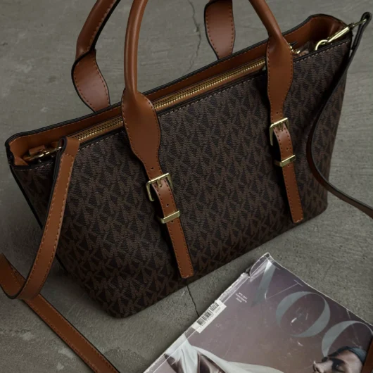 Сумка жіноча Michael Kors Moore small tote bag коричневий + рижий
