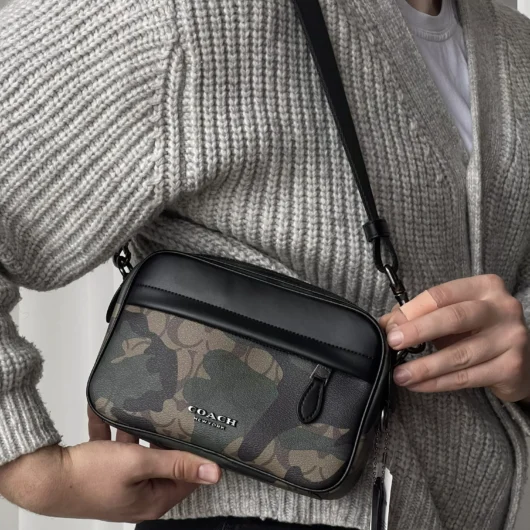 Сумка чоловіча COACH GRAHAM CROSSBODY хакі з камуфляжним принтом