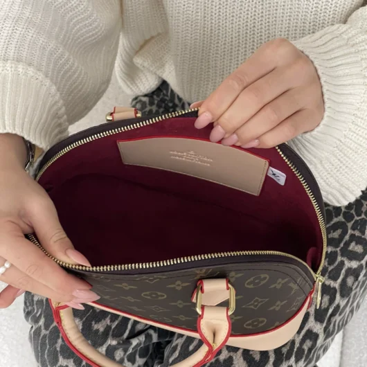 Сумка Louis Vuitton Alma BB коричневий + молочний