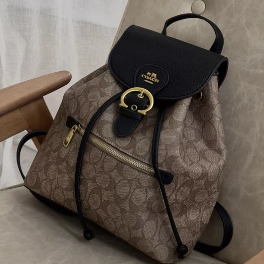 Рюкзак жіночій Coach Kleo Backpack коричнево-чорний
