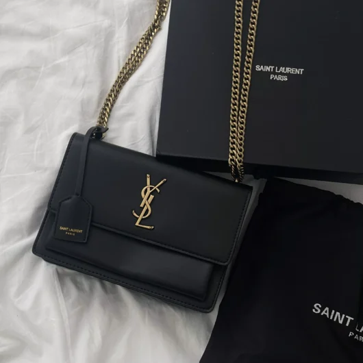 Жіноча сумка  Saint Laurent Sunset Medium Shoulder Bag Premium чорний