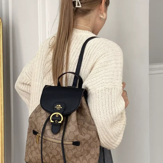 Рюкзак жіночій Coach Kleo Backpack коричнево-чорний