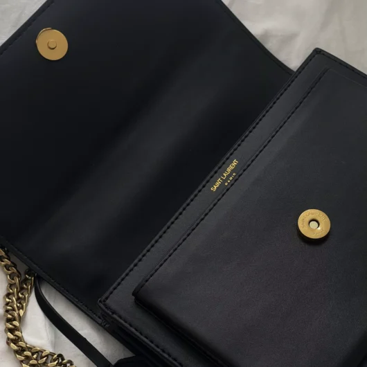 Жіноча сумка  Saint Laurent Sunset Medium Shoulder Bag Premium чорний