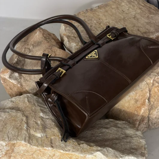 Сумка Prada Bonnie Medium Leather Handbag коричневий