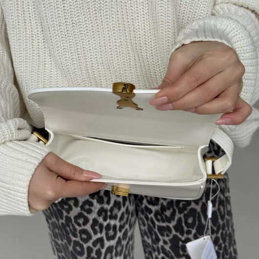 Жіноча  сумка Saint Laurent Solferino medium leather shoulder bag білий