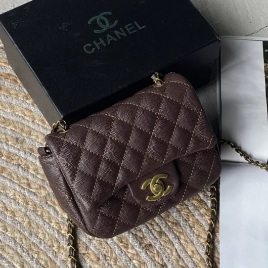 Сумка жіноча Chanel міні — ЛЮКСОВА ЯКІСТЬ шоколадний